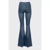 Blue flared mid rise jeans
