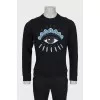 Men's black sweatshirt with embroidery