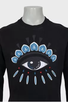 Men's black sweatshirt with embroidery