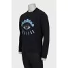 Men's black sweatshirt with embroidery
