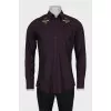 Men's purple shirt with branded embroidery