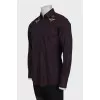 Men's purple shirt with branded embroidery