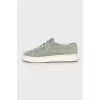 Green textile sneakers