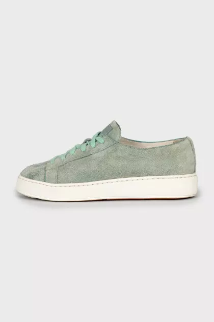 Green textile sneakers