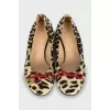 Leather ballet flats with animal print