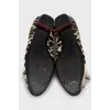 Leather ballet flats with animal print