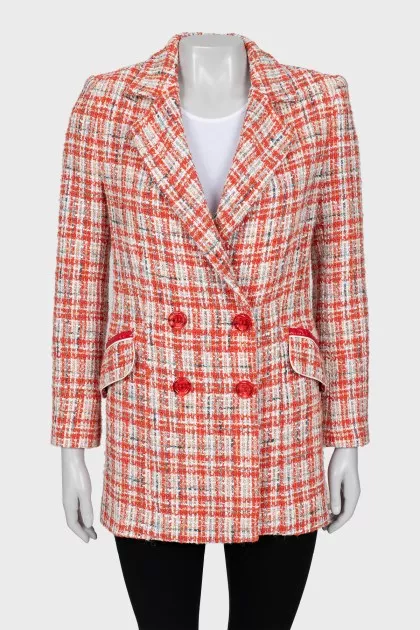 Textured double-breasted jacket