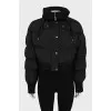Cropped jacket with hidden hood