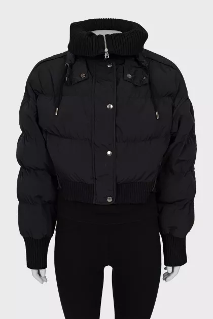 Cropped jacket with hidden hood