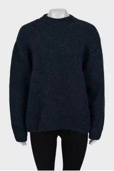 Knitted sweater with logo on the back