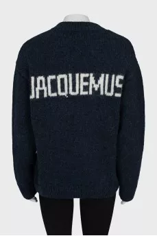 Knitted sweater with logo on the back
