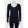 Fitted jumper with a relief pattern