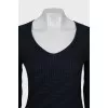 Fitted jumper with a relief pattern