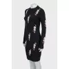 Bodycon dress in black with print