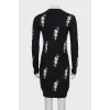 Bodycon dress in black with print