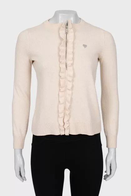 Fitted sweater with zip
