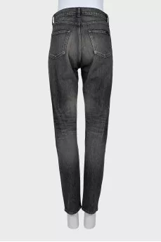 Grey tapered fit jeans