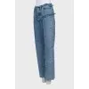 Wide jeans with textile belt