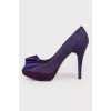 Suede purple stilettos