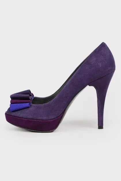 Suede purple stilettos