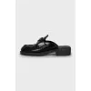 Black leather mules