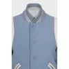 Blue wool bomber jacket