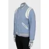 Blue wool bomber jacket