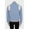 Blue wool bomber jacket