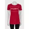 Red T-shirt with branded print