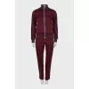 Sports suit with corduroy inserts