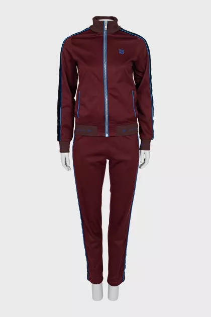 Sports suit with corduroy inserts