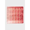 Monogrammed silk scarf with tag