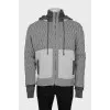 Men's cardigan with knitted elements