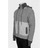 Men's cardigan with knitted elements
