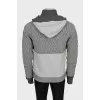 Men's cardigan with knitted elements