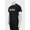 Men's black t-shirt with brand logo