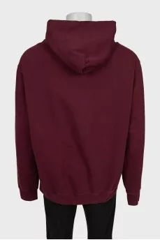 Men's dark red hoodie