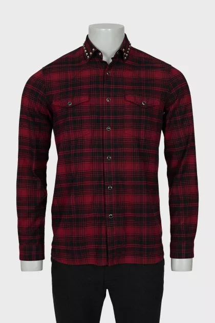 Men's straight cut shirt with buttons