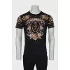Men's Blue T-Shirt with Branded Print