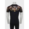 Men's Blue T-Shirt with Branded Print