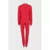 Red sports suit with print