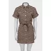 Fitted striped dress with buttons