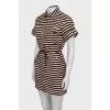 Fitted striped dress with buttons