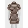 Fitted striped dress with buttons