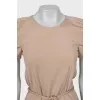 Beige dress with short sleeves