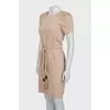 Beige dress with short sleeves