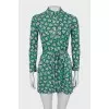 Green long lleeve mini dress