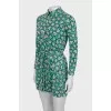 Green long lleeve mini dress