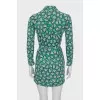Green long lleeve mini dress
