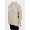 Oversized sweater in beige